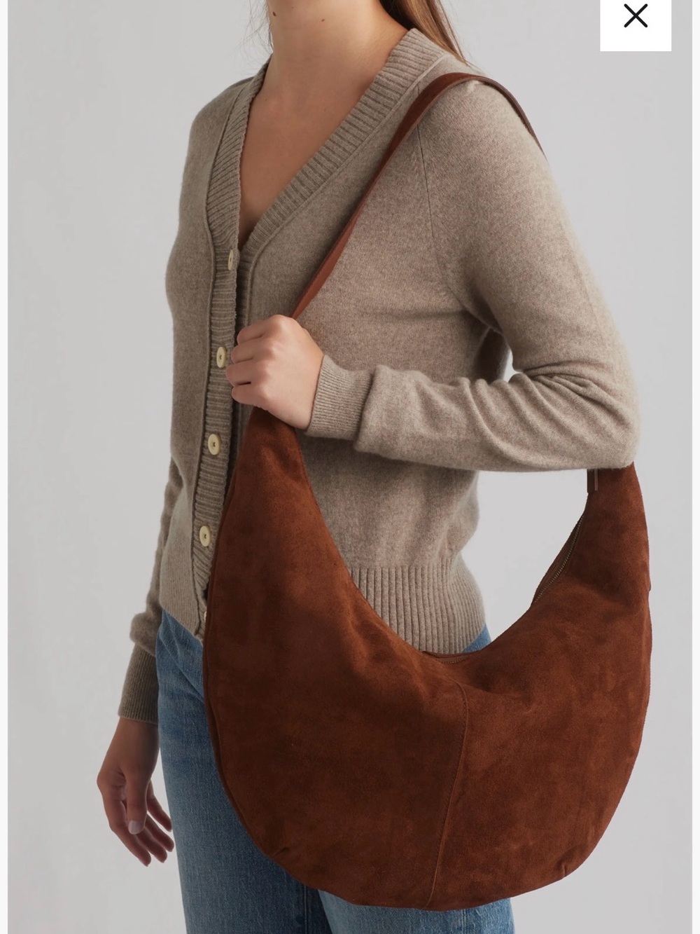Madewell essential curve mahogany suede Shoulder Bag - Women